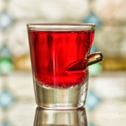 KolbergGlas buletproof shot glasses embedded with real bullet