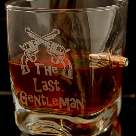 Männer Geschenk . Whisky Glas -The Last Gentleman- mit Projektil