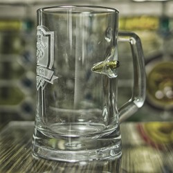 Bierkrug mit individuelle Gravur mit und ohne Projektil cal 308
