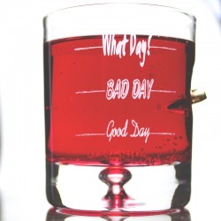 KolbergGlas Tumbler Whiskey Glass with engraving "Good Day-Bad Day-What Day"
