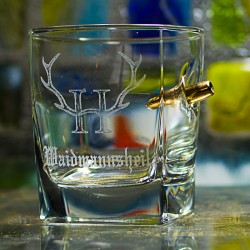 copy of KolbergGlas Whiskey Glass with engraving "Hunter"and free Name/Engraving