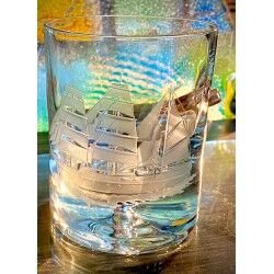 Custom Whiskey Glass – Segler Geschenk WhiskyGlas mit 3 D Hand Gravu – Unique Men's Gift | KolbergGlas