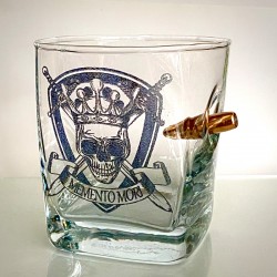 WhiskyGlas mit Patrone und schwarz Gravur -Geschenkeidee-