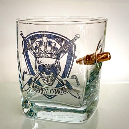 WhiskyGlas mit Patrone und schwarz Gravur -Geschenkeidee-