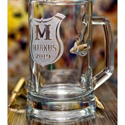 Bierkrug mit individuelle Gravur und mit oder ohne Projektil