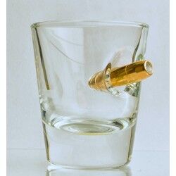 KolbergGlas buletproof shot glasses embedded with real bullet
