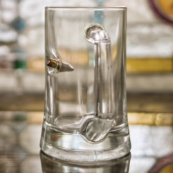 Jäger Bierkrug 0,3L mit echtem Projektil cal.308 graviert mit -Waidmannsheil-