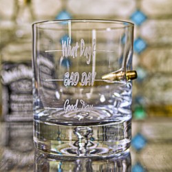 KolbergGlas Tumbler Whiskey Glass with engraving "Good Day-Bad Day-What Day"