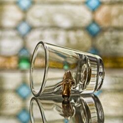 KolbergGlas buletproof shot glasses embedded with real bullet